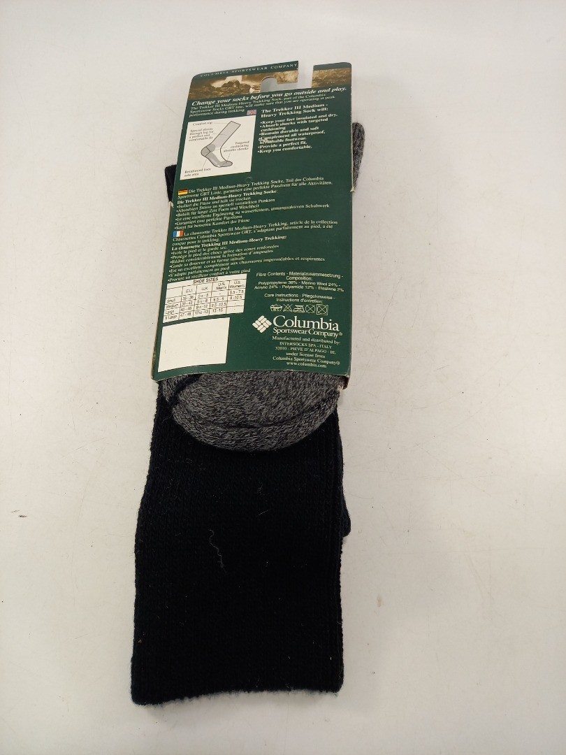 Columbia Socks Trekker III Medium-Heavy Trekking Merino Wool Mix Black Grey New  thumbnail 3