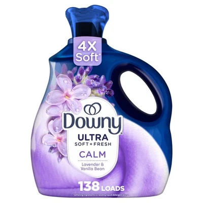 93 fl oz Downy Ultra Soft + Calm Lavender & Vanilla Beans Liquid Fabric Softener