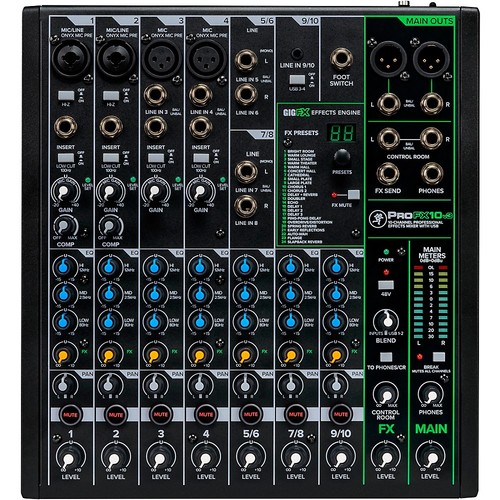 Mackie ProFX10v3 ProFX10v3 10Channel Professional Effects Mixer wUSB Refurb