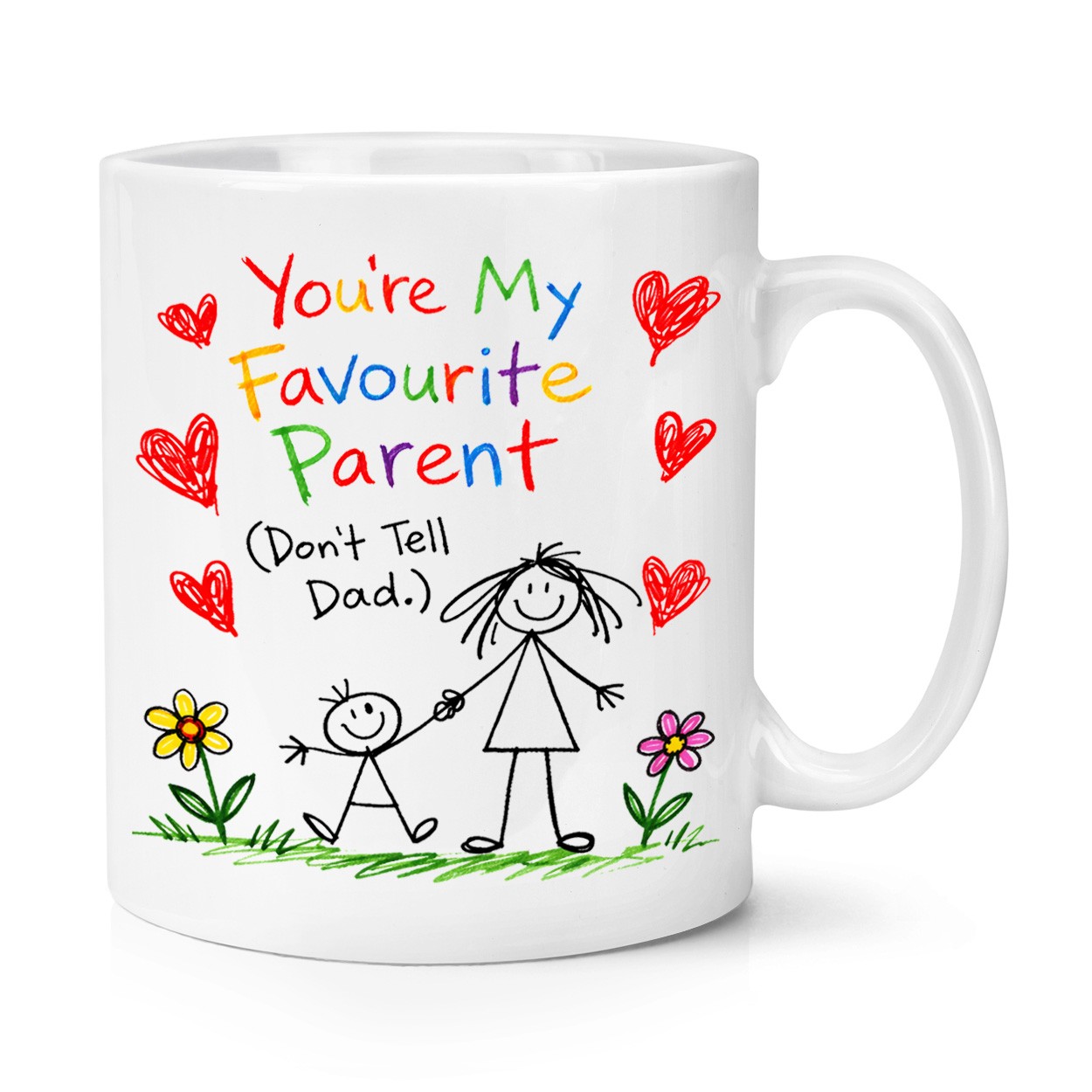 Crayons You're My Favourite Parent Don't Tell Dad 10oz Mug Cup Mothers Day Love
