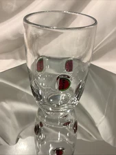 Anthropologie Icon 5” Juice Glass Watermelon Clear Red Green
