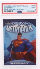 2025 FLEER BRILLIANTS SUPERMAN WORLD OF METROPOLIS SUPERMAN #WM1 PSA 9
