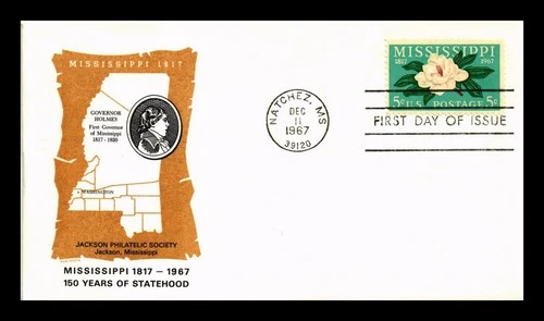 US COVER MISSISSIPPI STATEHOOD 1817 TO 1967 FIRST DAY OF ISSUE