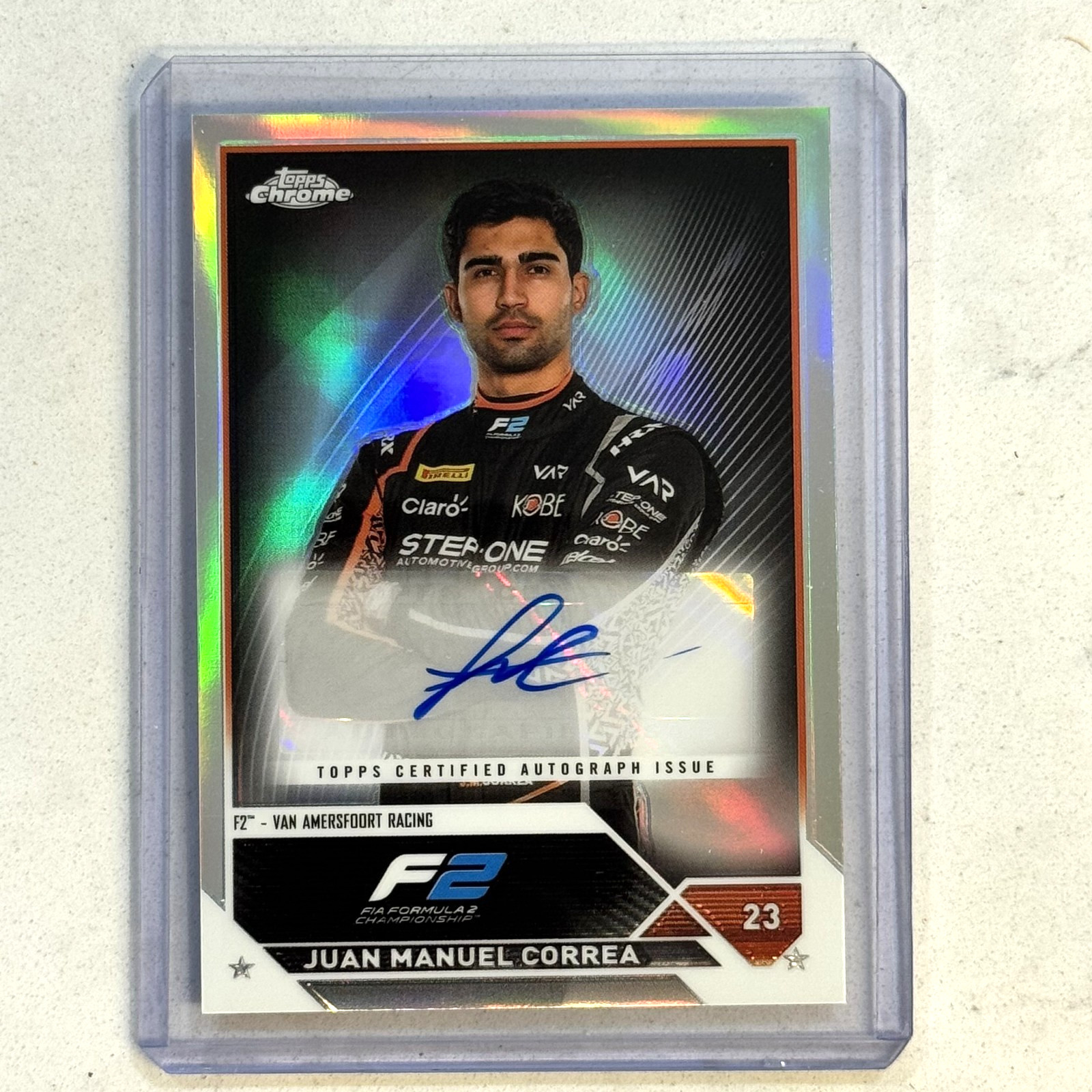 2023 Topps Chrome Formula 1 F1 Juan Manuel Correa Refractor Auto #CAC-JMC