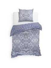 HnL Flanell Bettwäsche Bles Barock in Eisblau 135x200 80x80 cm