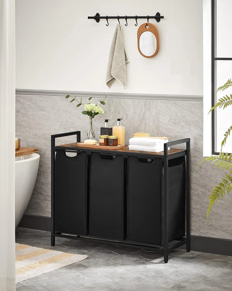 Cesto para Ropa Sucia, Cesta Colada, 3 Bolsas Colada de Tela Oxford Extraíble y - Image 3 of 4