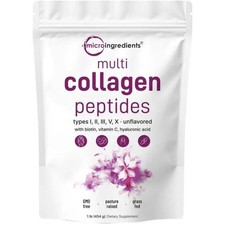 Micro Ingredients Multi Collagen Peptides I/II/III/V/X  HA, Biotin