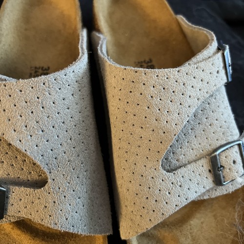 BIRKENSTOCK UNISEX. SANDALS ZURICH B S. BUCKLE SUEDE. Size 5/38 NEW. Stone - Picture 3 of 15
