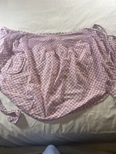 Vtg Purple Gingham Check Half Apron Handmade