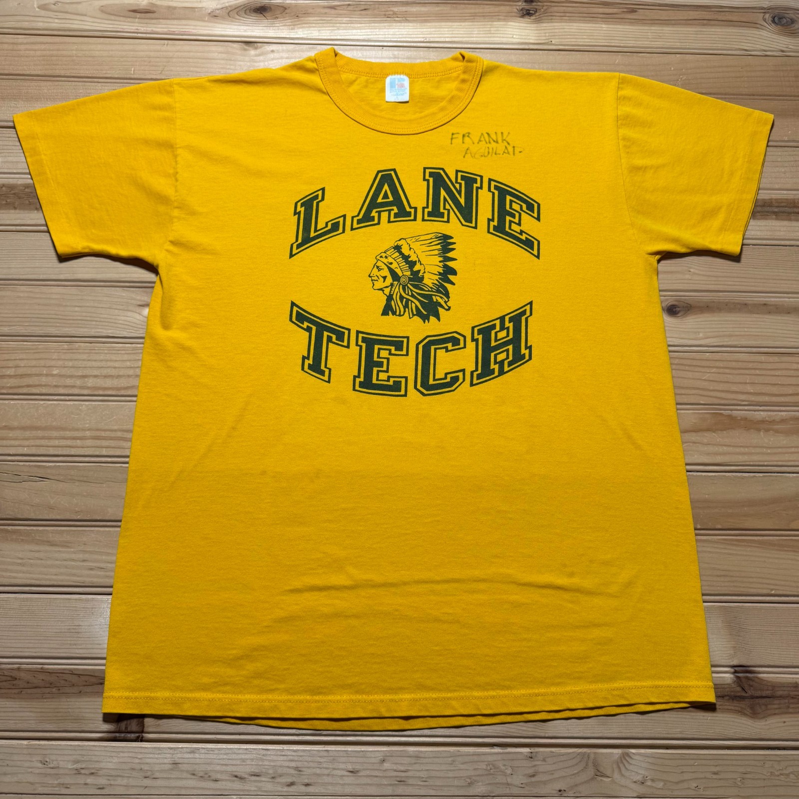 Vintage 90s Lane Tech High School Chicago Indian Chief Graphic T-Shirt USA Large
