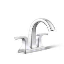 KOHLER Rubicon R29405-4D-CP 4-in Centerset Double Handle Chrome Bathroom Faucet