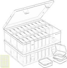 Bead Organizer Box, 62 Pcs Small Bead Organizers and Storage Plastic Cases, Mini