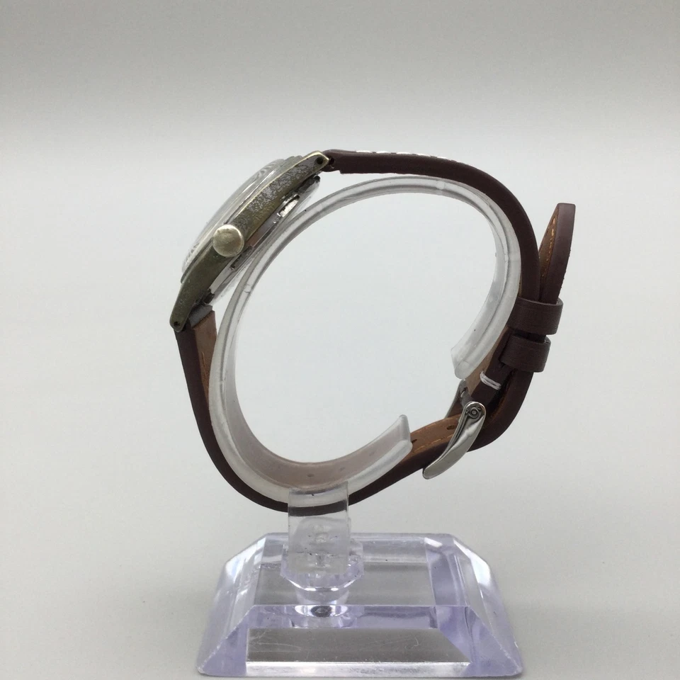 Reloj De Colección Avia Boulevard Hombre 31mm Tono Plateado Segunda Guerra Mundial Militar Cuero Cuerda Manual Foto 3 de 4