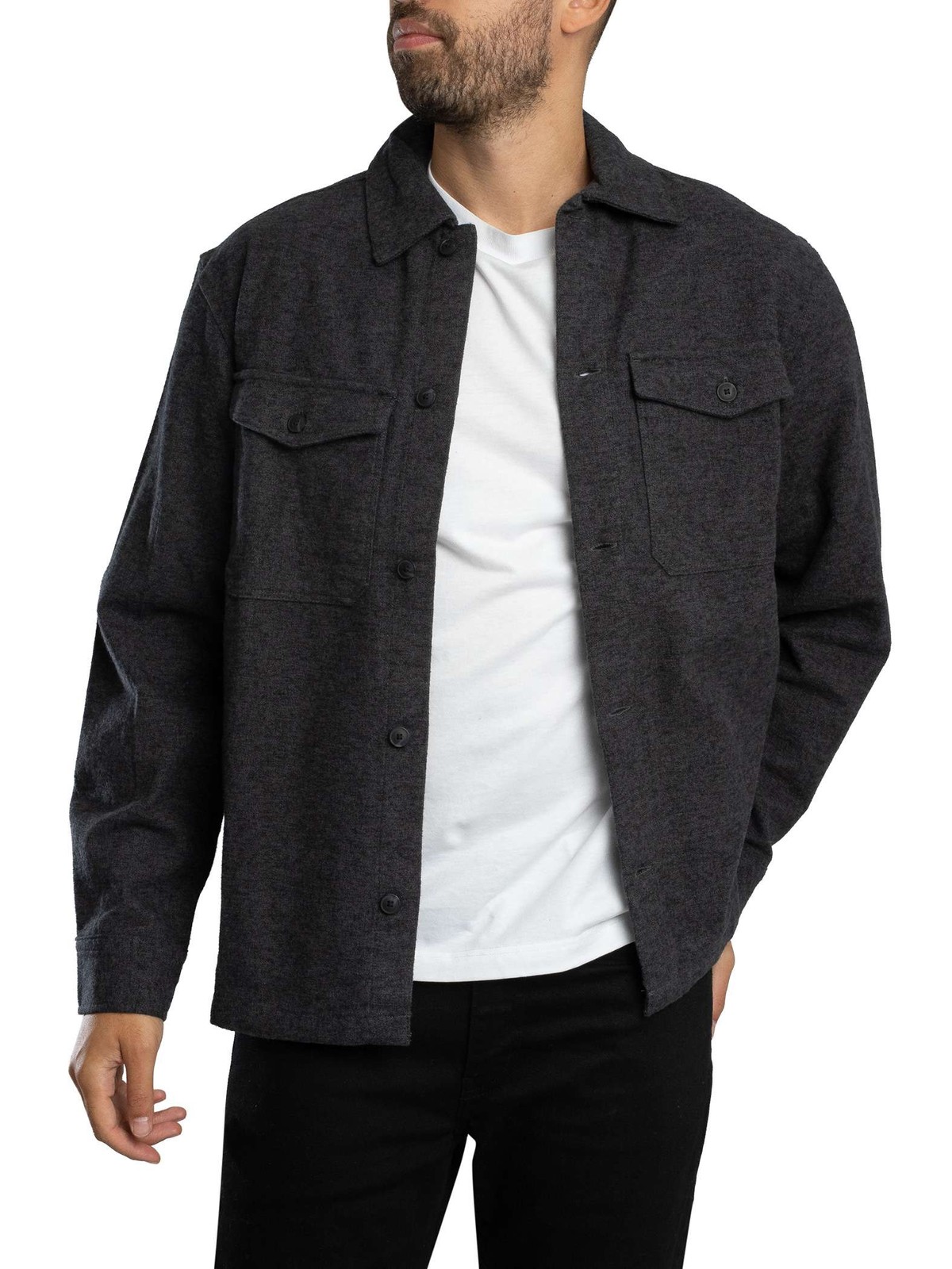 Jack - Jones Mens Perfect Melange Overshirt Grey 6990₽