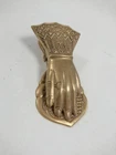Vintage Brass Hand Wall Mounted Letter Clip Holder Victorian Style Collectible