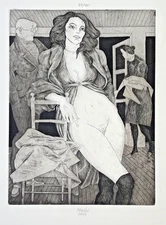 Gabriele MUCCHI Ritratto di Erica Gavin 1976 acquaforte originale firmata