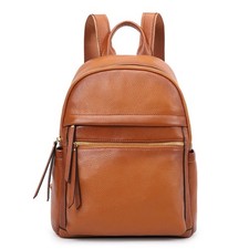 Kattee Genuine Leather Backpack Purse for Women Medium, Brown