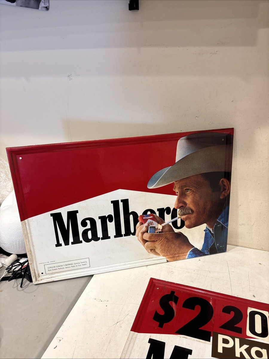 LOT OF 3 Vintage Marlboro Metal Sign Authentic 