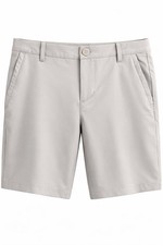 All in Motion Boys Chino Shorts Beige Flat Front Breathable Cotton Size 14