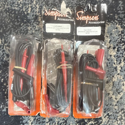 #ad Simpson 00043 Threaded Probe Set 4mm Banana w Alligator Clips 48in 10A $99.99