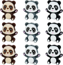 3D Panda Silicone Beads for Keychain Making, 12Pcs  Animal Focal Beads for Pens