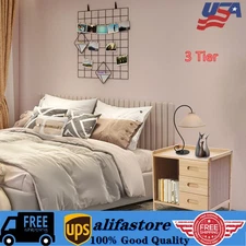 3-Tier Bedroom Bedside Table Nightstand End Side Organizer Drawers Storage Box