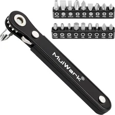 MULWARK 20pcs Small Screwdriver Set, 1/4" 20-piece screwdriver set, Black 