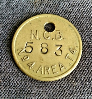 Tower Colliery T4 No 4 Area Colliery Pit Check Welsh Miners Lamp Tally 32mm