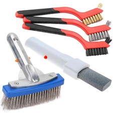 Pool Pumice Stone and 5 inch Stainless Steel Pool Brush Kit with EZ-Clip Hand...