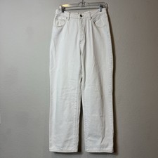 Cotton On Loose Straight Jean White Denim Ivory Contrast Stitching Women  s 8