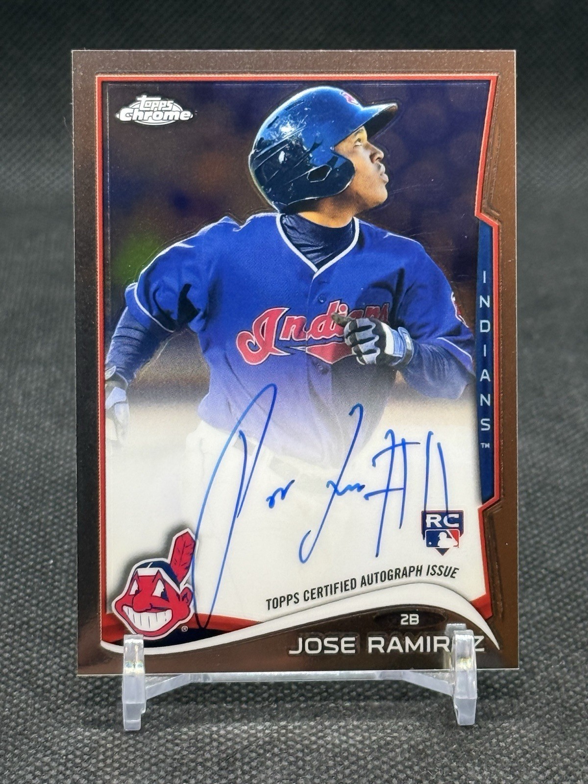 2014 Topps Chrome AUTO #45 JOSE RAMIREZ rookie RC (EX+)