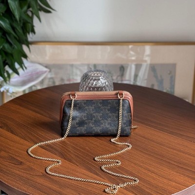 Celine Cuir Triomphe Monogram Classic Print Shoulder Bag - Very Good #3UM5DY