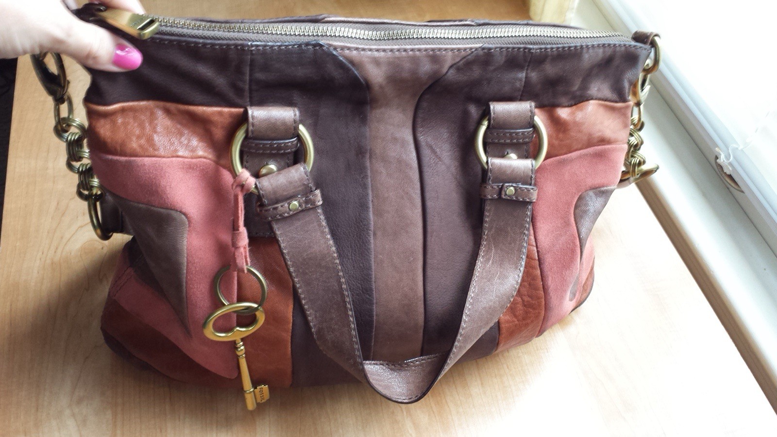 Fossil Extra Large Vintage Patchwork Leather Tote… - image 5