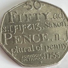 50 Pence Coin: Samuel Johnson