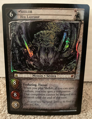 LOTR TCG Shelob Her Ladyship 10R23 FOIL Mount Doom NM+ Decipher excellent card!