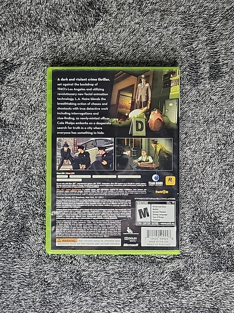 L.A. Noire Microsoft Xbox 360 Video Game Complete Tested And