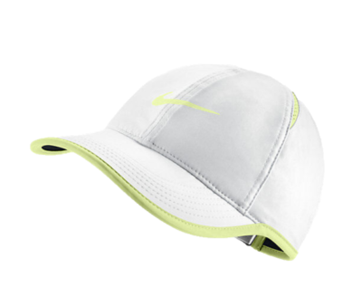 NEW! NIKE Women FEATHERLIGHT DRI-FIT Tennis Cap/Hat-White/Ghost