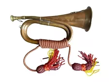 WW1 Era Notts & Derby Sherwood Foresters Bugle Copper and Brass With Tassel Cord