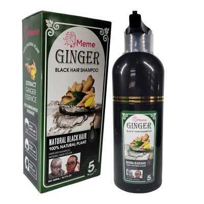 5 min Ginger Black Hair Shampoo Hair Color Dye Permanent Dye Shampoo 500 ML