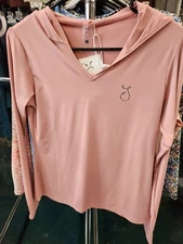 Reel Skipper long sleeve pink, black and navy wicking hoodies in multiple sizes.