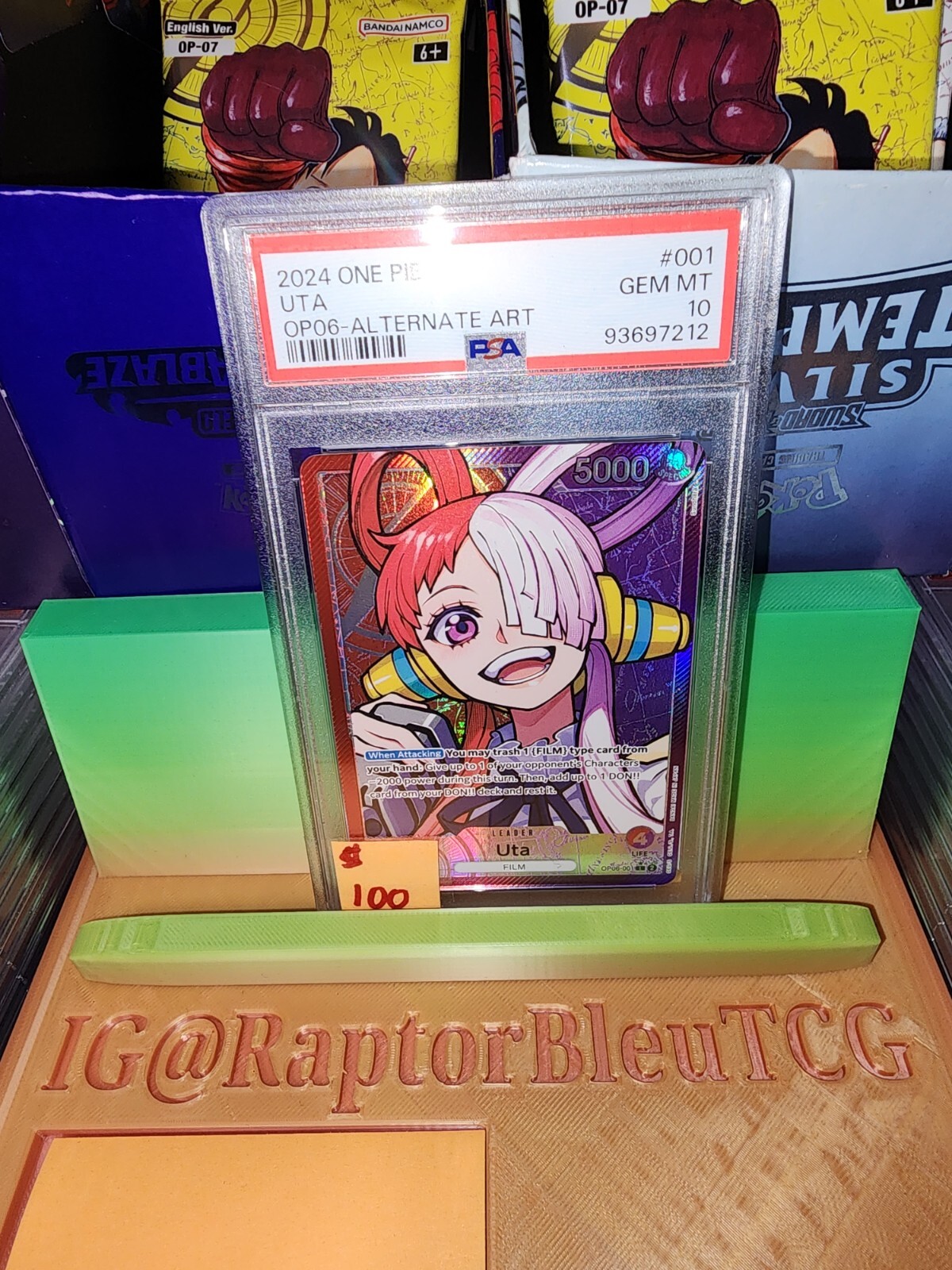 PSA 10 UTA LEADER ONE PIECE WINGS OF THE CAPTAIN OP06-001 ALT ART ENGLISH