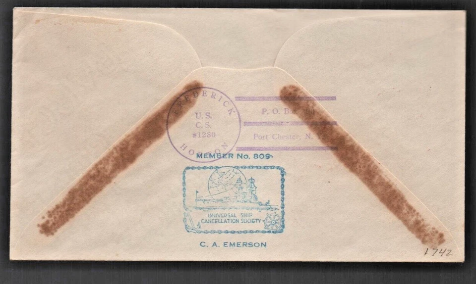 Usa: 1937; Special circulated covers with special Postmark on board, EBN039 - Image 2 of 2