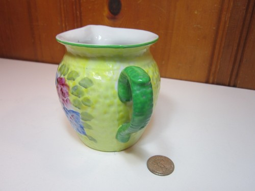 Vintage Goldcastle Chikusa Hand-Painted 4" Yellow Dimpled Floral Pitcher Creamer - 第 2/7 張圖片