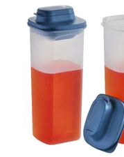 *NEW* Tupperware 2 Quart Slim Line Pitcher with Strainer - Blue Seal