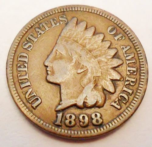 1898 P Indian Head Cent Penny  *F - FINE*   **FREE SHIPPING**