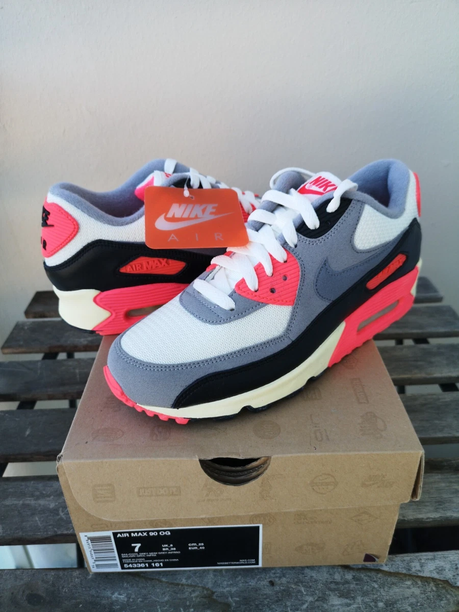 Super Rare Vintage 2012 Nike Air Max 90 Infrared 7us 40 Sneakers DS