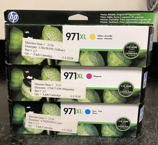 Lot of 3 HP 971XL Magenta Cyan and Yellow Print Cartridges