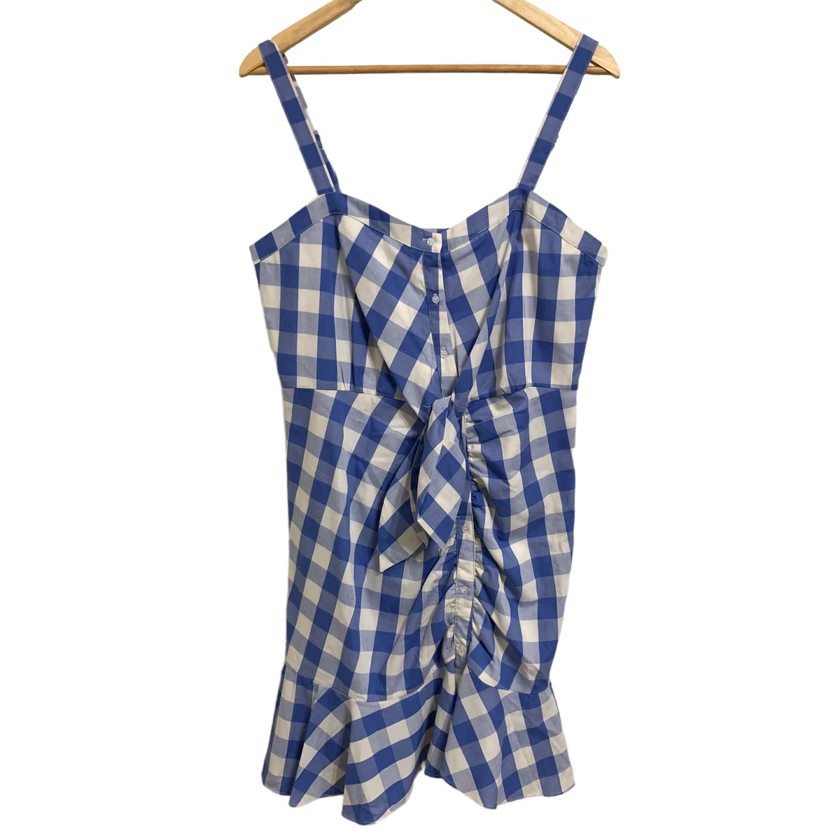 Likely Minka mini amparo blue dress front tie cotton size 10 168