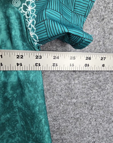 Anthony Richards Kaftan Mumu Dress Womens Large Pockets Short Sleeve Midi Green - Picture 9 of 13