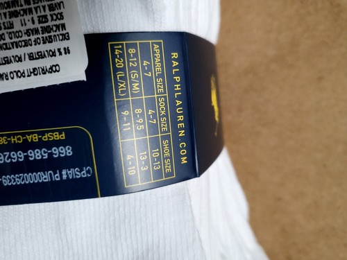 Polo Ralph Lauren Big Boys Classic Sport Low cut Socks 6-pack Size M 9-11 White - Picture 6 of 8